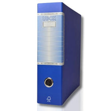 Carica l'immagine nel visualizzatore di Gallery, LogicaShop UBOX Raccoglitore ad Anelli A4, Faldone Ufficio con Custodia (Dorso 8, 1Pz Commerciale, Blu) - LogicaShop.it