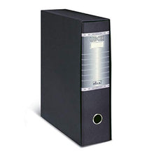 Carica l'immagine nel visualizzatore di Gallery, LogicaShop UBOX 6 Raccoglitori ad Anelli A4 Dorso 8 con Custodia Cartone, Formato Protocollo, Registratore con Meccanismo a Leva D, Raccoglitore con Scatola, Faldone Universale (Nero - Protocollo)