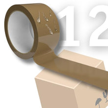 Laden Sie das Bild in den Galerie-Viewer, LogicaShop STRAP Rotoli Nastro Adesivo Largo per Imballaggio Pacchi, Spedizioni e Trasloco - Resistente e Silenzioso (12Pz, Marrone)