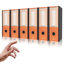 Cargar imagen en el visor de la galería, LogicaShop UBOX Set Raccoglitori ad Anelli A4, Faldoni Ufficio con Custodia (Dorso 8, 6Pz Commerciale, Arancione) - LogicaShop.it