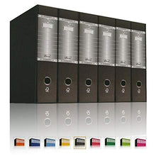 Carica l'immagine nel visualizzatore di Gallery, LogicaShop UBOX 6 Raccoglitori ad Anelli A4 Dorso 8 con Custodia Cartone, Formato Protocollo, Registratore con Meccanismo a Leva D, Raccoglitore con Scatola, Faldone Universale (Nero - Protocollo)