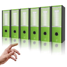 Carica l'immagine nel visualizzatore di Gallery, LogicaShop UBOX Set Raccoglitori ad Anelli A4, Faldoni Ufficio con Custodia (Dorso 8, 6Pz Commerciale, Lime) - LogicaShop.it