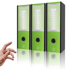 Carica l'immagine nel visualizzatore di Gallery, LogicaShop UBOX Set Raccoglitori ad Anelli A4, Faldoni Ufficio con Custodia (Dorso 8, 3Pz Commerciale, Lime) - LogicaShop.it