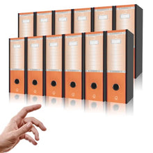 Laden Sie das Bild in den Galerie-Viewer, LogicaShop UBOX Set Raccoglitori ad Anelli A4, Faldoni Ufficio con Custodia (Dorso 8, 12Pz Commerciale, Arancione) - LogicaShop.it