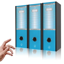 Carica l'immagine nel visualizzatore di Gallery, LogicaShop UBOX Set Raccoglitori ad Anelli A4, Faldoni Ufficio con Custodia (Dorso 8, 3Pz Commerciale, Celeste) - LogicaShop.it