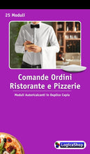 Carica l&#39;immagine nel visualizzatore di Gallery, LogicaShop® Blocchi Comande Ordini Ristorante Pizzeria con 25 Moduli in Duplice Copia - Blocchetti 25x2 Autoricalcanti 17x10cm
