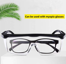 Cargar imagen en el visor de la galería, LogicaShop SafEye1 - Occhiali Protettivi Sanitari Virus Antiappannamento Certificati CE EN166 Sopra Protezione Occhi Chimica Trasparenti Compatibile Lavoro Laboratorio Chimico Uomo Donna (1)