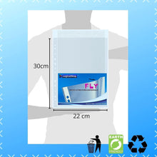 Carica l'immagine nel visualizzatore di Gallery, LogicaShop Fly Buste Forate Trasparenti Antiriflesso per Raccoglitore ad Anelli A4, Cartelline di Plastica con fori