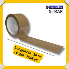 Carica l'immagine nel visualizzatore di Gallery, LogicaShop STRAP Rotoli Nastro Adesivo Largo per Imballaggio Pacchi, Spedizioni e Trasloco - Resistente e Silenzioso (24Pz, Marrone) - LogicaShop.it