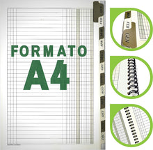 Laden Sie das Bild in den Galerie-Viewer, LogicaShop Registro Scadenziario A4, Pagamenti Mensile 12 mesi (1) - LogicaShop.it