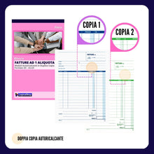 Carica l'immagine nel visualizzatore di Gallery, LogicaShop Blocchi Fatture ad 1 Aliquota 50x2 Autoricalcante f.to 22x14,8 - Blocco Fattura, Blocchetti in duplice copia