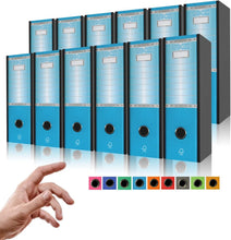 Charger l'image dans la galerie, LogicaShop UBOX SET 12 RACCOGLITORI AD ANELLI A4 CON CUSTODIA – CLASSIFICATORI FALDONI DOCUMENTI ARCHIVIO UFFICIO – DOX REGISTRATORI A LEVA (Dorso 8, Commerciale 32cm, 9 Colori) - LogicaShop.it