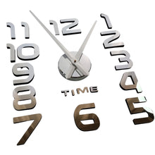 Cargar imagen en el visor de la galería, LogicaShop WallClock Orologio da Parete Grande Adesivo, Silenzioso, 60-130 cm (Silver)