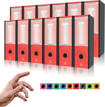 Charger l'image dans la galerie, LogicaShop UBOX SET 12 RACCOGLITORI AD ANELLI A4 CON CUSTODIA – CLASSIFICATORI FALDONI DOCUMENTI ARCHIVIO UFFICIO – DOX REGISTRATORI A LEVA (Dorso 8, Commerciale 32cm, 9 Colori) - LogicaShop.it