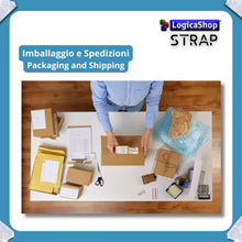 Carica l'immagine nel visualizzatore di Gallery, LogicaShop STRAP Rouleaux large ruban adhésif pour emballage, expédition et déménagement – Résistant et silencieux (6 pièces, transparent) - LogicaShop.it