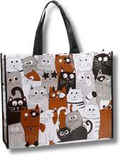 Carica l'immagine nel visualizzatore di Gallery, LogicaShop Mio Miao Shopper Bag Gatti - Borsa Spesa Donna Casual Lavoro, Grande, Resistente, Pieghevole