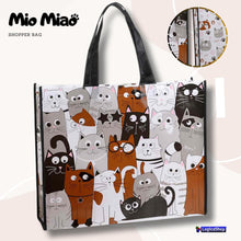 Carica l'immagine nel visualizzatore di Gallery, LogicaShop Mio Miao Shopper Bag Gatti - Borsa Spesa Donna Casual Lavoro, Grande, Resistente, Pieghevole