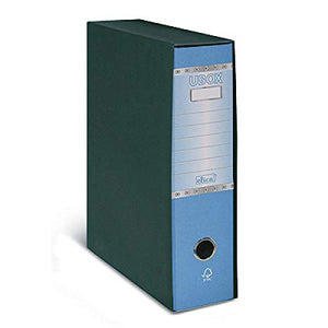 LogicaShop UBOX 6 Raccoglitori ad Anelli A4 Dorso 8 con Custodia Cartone, Formato Commerciale, Registratore con Meccanismo a Leva D, Raccoglitore con Scatola, Faldone Universale (Celeste)