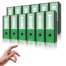 Carica l&#39;immagine nel visualizzatore di Gallery, LogicaShop UBOX Set Raccoglitori ad Anelli A4, Faldoni Ufficio con Custodia (Dorso 8, 12Pz Commerciale, Verde)
