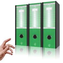 Cargar imagen en el visor de la galería, LogicaShop UBOX Set Raccoglitori ad Anelli A4, Faldoni Ufficio con Custodia (Dorso 8, 3Pz Commerciale, Verde)
