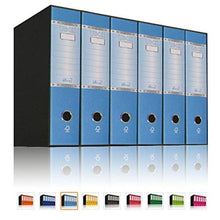 Laden Sie das Bild in den Galerie-Viewer, LogicaShop UBOX 6 Raccoglitori ad Anelli A4 Dorso 8 con Custodia Cartone, Formato Commerciale, Registratore con Meccanismo a Leva D, Raccoglitore con Scatola, Faldone Universale (Celeste)
