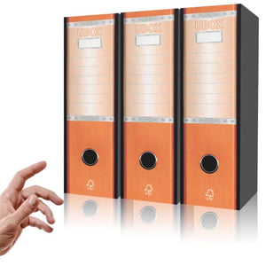 LogicaShop UBOX Set Raccoglitori ad Anelli A4, Faldoni Ufficio con Custodia (Dorso 8, 3Pz Commerciale, Arancione)