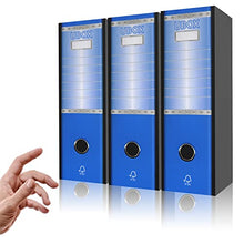 Cargar imagen en el visor de la galería, LogicaShop UBOX Set Raccoglitori ad Anelli A4, Faldoni Ufficio con Custodia (Dorso 8, 3Pz Commerciale, Blu)

