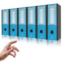 Carica l&#39;immagine nel visualizzatore di Gallery, LogicaShop UBOX Set Raccoglitori ad Anelli A4, Faldoni Ufficio con Custodia (Dorso 8, 6Pz Commerciale, Celeste)

