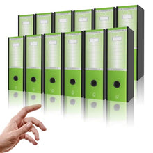 Carica l&#39;immagine nel visualizzatore di Gallery, LogicaShop UBOX Set Raccoglitori ad Anelli A4, Faldoni Ufficio con Custodia (Dorso 8, 12Pz Commerciale, Lime)
