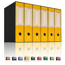 Load image into Gallery viewer, LogicaShop UBOX 6 Raccoglitori ad Anelli A4 Dorso 8 con Custodia Cartone, Formato Protocollo, Registratore con Meccanismo a Leva D, Raccoglitore con Scatola, Faldone Universale (Giallo - Protocollo)
