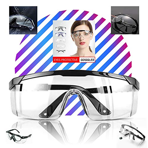 LogicaShop SafEye1 - Occhiali Protettivi Sanitari Virus Antiappannamento Certificati CE EN166 Sopra Protezione Occhi Chimica Trasparenti Compatibile Lavoro Laboratorio Chimico Uomo Donna (1)