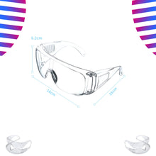 Cargar imagen en el visor de la galería, LogicaShop SafEye2 - Occhiali Protettivi Sanitari Antiappannamento Virus Donna Certificati CE EN166 Sopra Protezione Occhi Chimica Trasparenti Lavoro Laboratorio Chimico Compatibile Antinfortunistica
