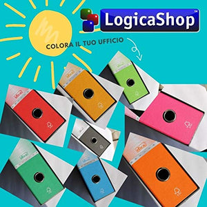LogicaShop UBOX 6 Raccoglitori ad Anelli A4 Dorso 8 con Custodia Cartone, Formato Commerciale, Registratore con Meccanismo a Leva D, Raccoglitore con Scatola, Faldone Universale (Celeste)