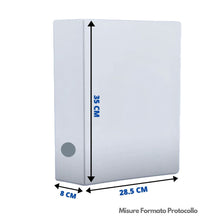 Cargar imagen en el visor de la galería, LogicaShop UBOX 6 Raccoglitori ad Anelli A4 Dorso 8 con Custodia Cartone, Formato Protocollo, Registratore con Meccanismo a Leva D, Raccoglitore con Scatola Faldone Universale (Arancione - Protocollo)
