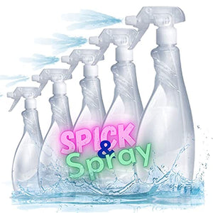 LogicaShop Spick & Spray Spruzzini Nebulizzatori Vuoti uso Professionale, Bottiglie Plastica Trasparente Flaconi Spray, Spruzzatori, Alimentari, Piante, Parrucchieri (5, 750 ml)