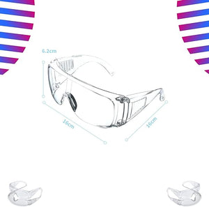 LogicaShop SafEye2 - Occhiali Protettivi Sanitari Virus Antiappannamento Certificati CE EN166 Sopra Protezione Occhi Chimica Trasparenti Compatibile Lavoro Laboratorio Chimico Uomo Donna