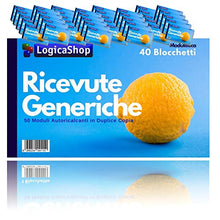 Charger l&#39;image dans la galerie, LogicaShop Blocchetto Ricevute Generiche Pagamento in Duplice Copia Autoricalcanti, per Associazioni Sportive e Affitto, 50x2 (40)
