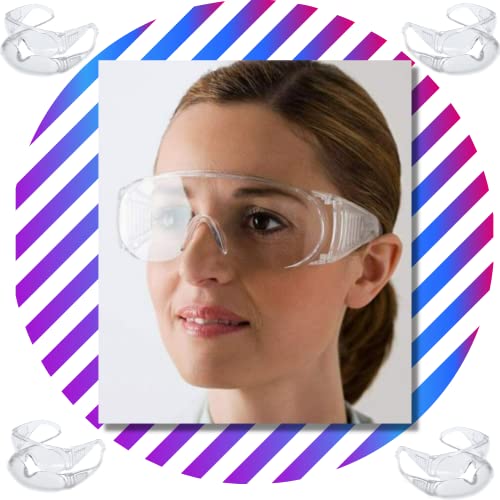 LogicaShop SafEye2 - Occhiali Protettivi Sanitari Antiappannamento Virus Donna Certificati CE EN166 Sopra Protezione Occhi Chimica Trasparenti Lavoro Laboratorio Chimico Compatibile Antinfortunistica