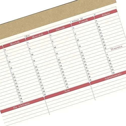 LogicaShop Planny - Planner Settimanale Scrivania A3 Grande - Agenda Giornaliera e Calendario Organizer Mensile - Planning Giornaliero da Tavolo Appuntamenti Famiglia Ufficio Estetista Parrucchieri
