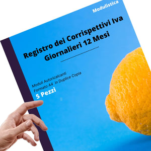 LogicaShop® Registro dei Corrispettivi Iva Giornalieri 12 Mesi, Libro Giornale Contabile in Duplice Copia, Blocco Autoricalcante Formato A4, Registri Contabilità Entrate Uscite