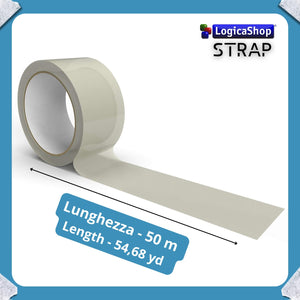 LogicaShop STRAP Rouleaux large ruban adhésif pour emballage, expédition et déménagement – Résistant et silencieux (6 pièces, transparent)
