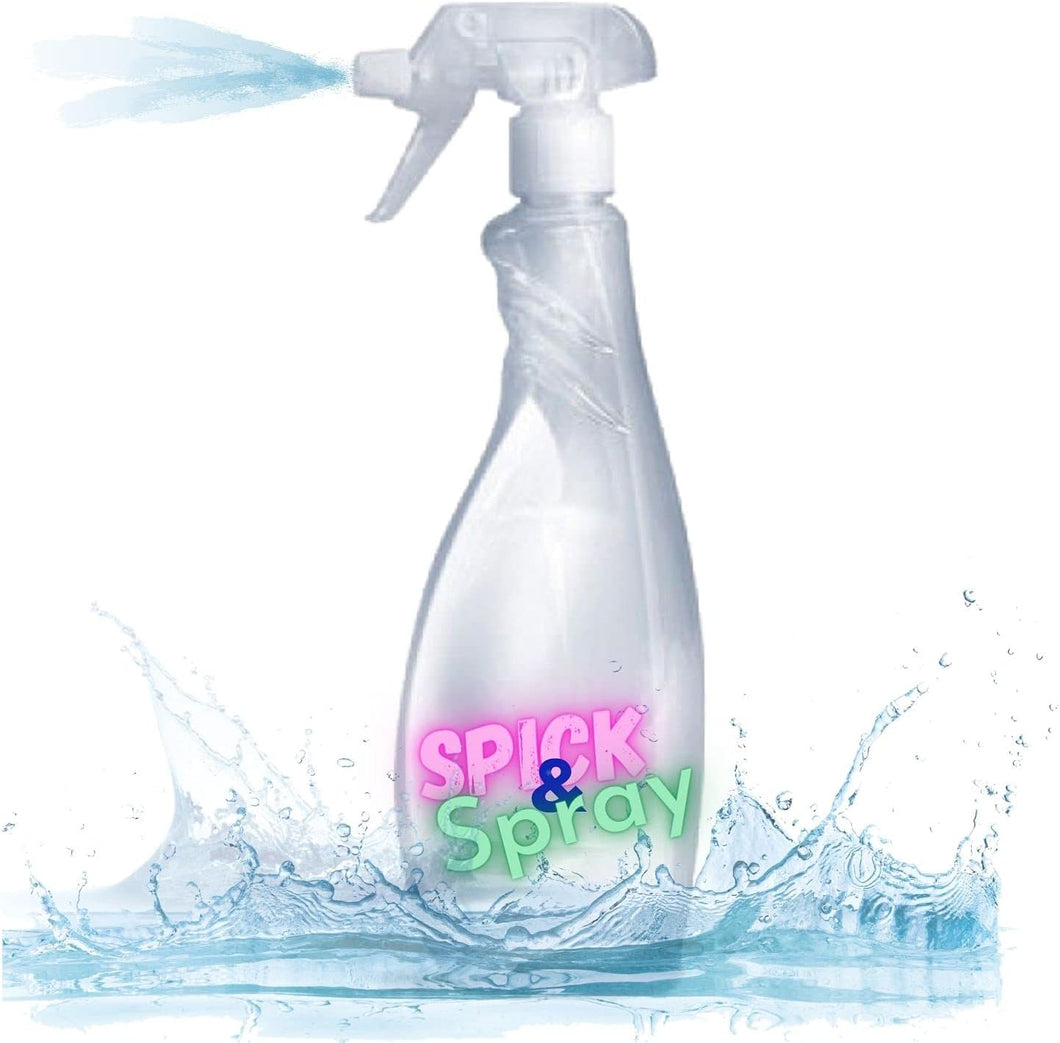LogicaShop ® Spick & Spray – Leeres, transparentes Kunststoff-Vernebler-Sprühgerät für den professionellen Einsatz, Sprühflasche, Sprühgerät für Friseure, Pflanzen, Reinigung (750 ml)