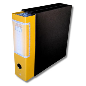 LogicaShop UBOX Raccoglitore ad Anelli A4, Faldone Ufficio con Custodia (Dorso 8, 1Pz Commerciale, Giallo)