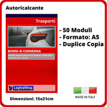 Cargar imagen en el visor de la galería, LogicaShop® Blocchi Buoni di Consegna Moduli in Duplice Copia, Blocchetti Autoricalcanti, Libretto Ricevute Ufficio 2 Copie Formato A5-21x15cm
