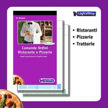 Cargar imagen en el visor de la galería, LogicaShop® Blocchi Comande Ordini Ristorante Pizzeria con 25 Moduli in Duplice Copia - Blocchetti 25x2 Autoricalcanti 17x10cm
