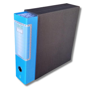 LogicaShop UBOX Raccoglitore ad Anelli A4, Faldone Ufficio con Custodia (Dorso 8, 1Pz Commerciale, Celeste)