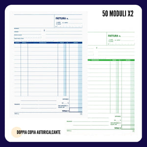 LogicaShop ® Single-Range Invoice Pads 50x2 Self-upsetting 22x14.8 - Invoice Pad, Duplicate Pads