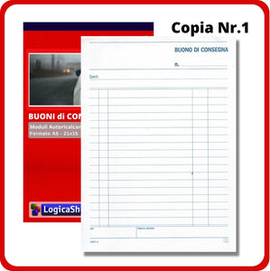 LogicaShop Blocchi Buoni di Consegna Moduli in Duplice Copia, Blocchetti Autoricalcanti, Libretto Ricevute Ufficio 2 Copie Formato A5-21x15cm