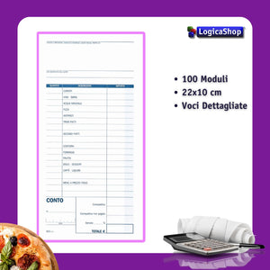 LogicaShop Conto Ordini Ristorante con Dettaglio Voci - Ricevuta Pagamento Pizzeria Trattoria (40)