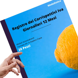 LogicaShop Registro dei Corrispettivi Iva Giornalieri 12 Mesi, Libro Giornale Contabile in Duplice Copia, Blocco Autoricalcante Formato A4, Registri Contabilità Entrate Uscite